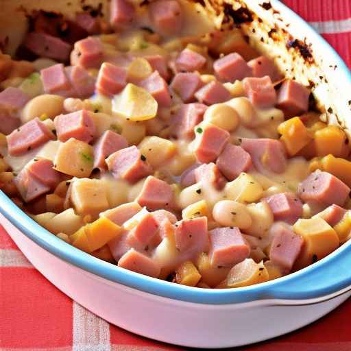 Запеканка с ветчиной и фасолью