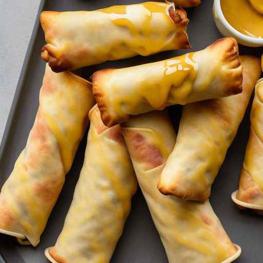 Яичные рулетики с ветчиной и сыром и медово-горчичным соусом