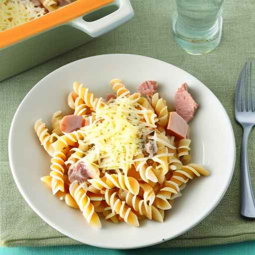 Запеканка из макарон с ветчиной и сыром