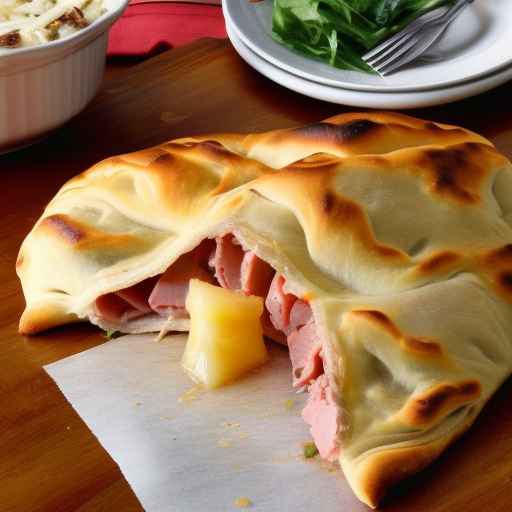 Кальцоне с ветчиной и ананасом