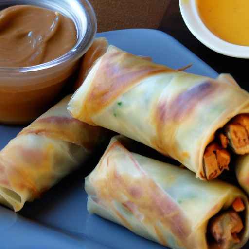Яичные рулетики с ветчиной и швейцарским сыром и медово-горчичным соусом