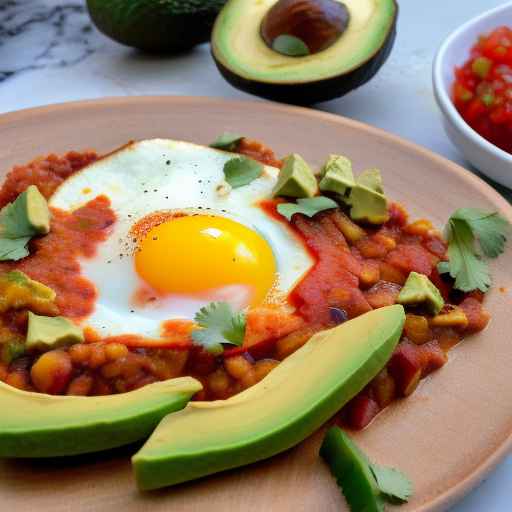 Huevos Rancheros с сальсой и авокадо