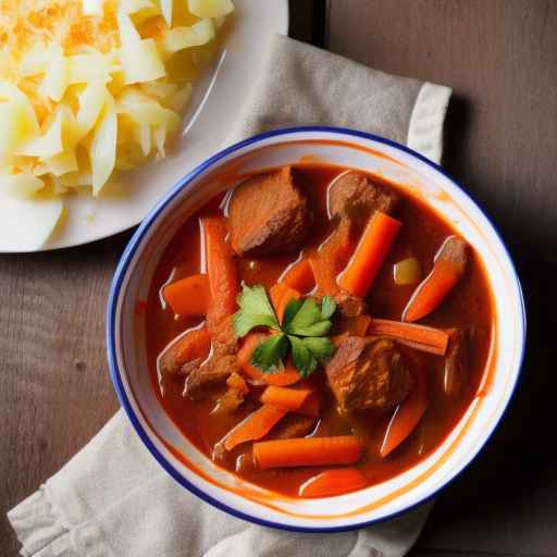 Венгерский гуляш с квашеной капустой и морковью