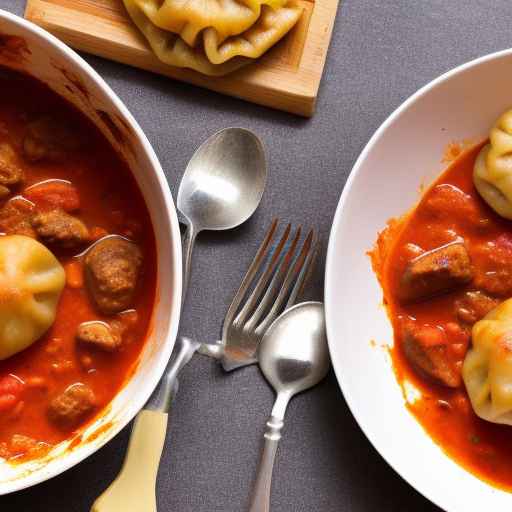Венгерский гуляш из свинины и томатов с клецками