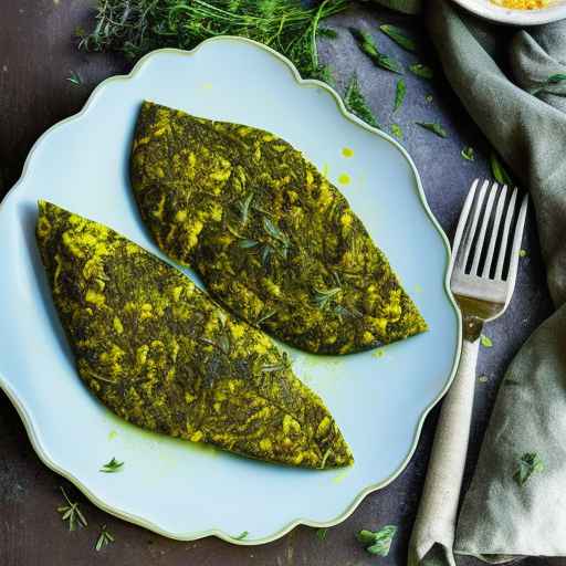 Иранский Kuku Sabzi с травами и яичницей