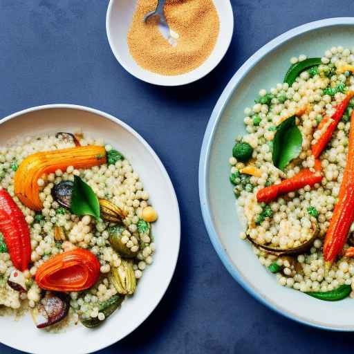 Израильский плов из кускуса с жареными овощами