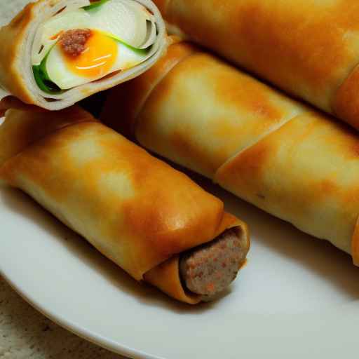 Итальянские роллы с колбасой и яйцом