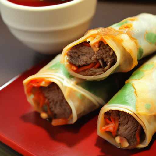 Яичные роллы с говядиной и кимчи по-корейски