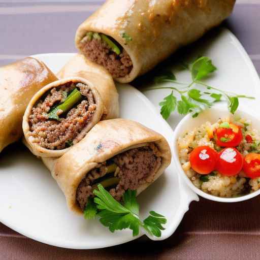 Роллы с бараниной и булгуром