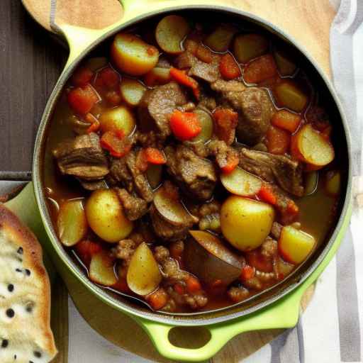 Тушеная баранина и баклажаны с картофелем