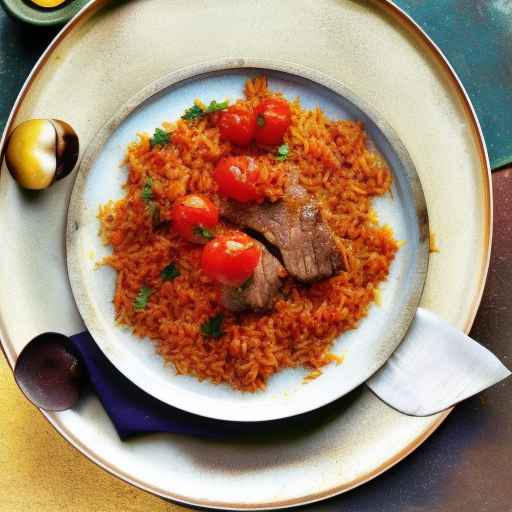 Мастава из баранины и риса с помидорами и шафраном