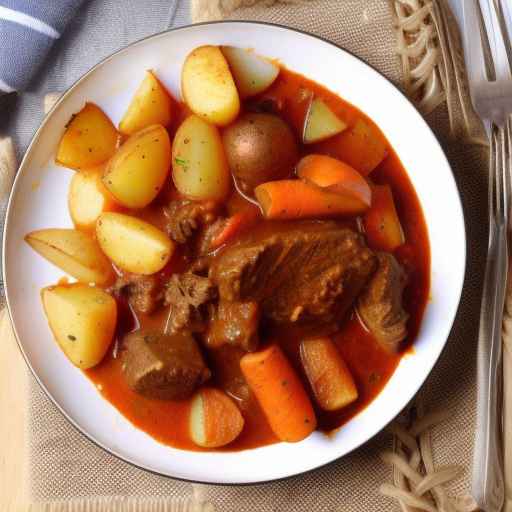 Гуляш из баранины с морковью и картофелем
