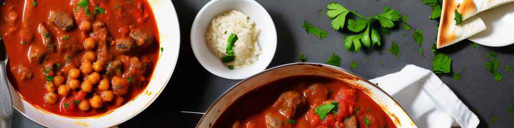 Гуляш из баранины с нутом и помидорами