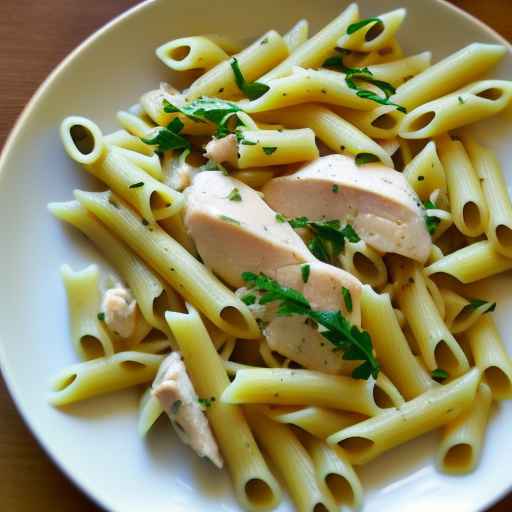 Паста с курицей с лимоном и травами