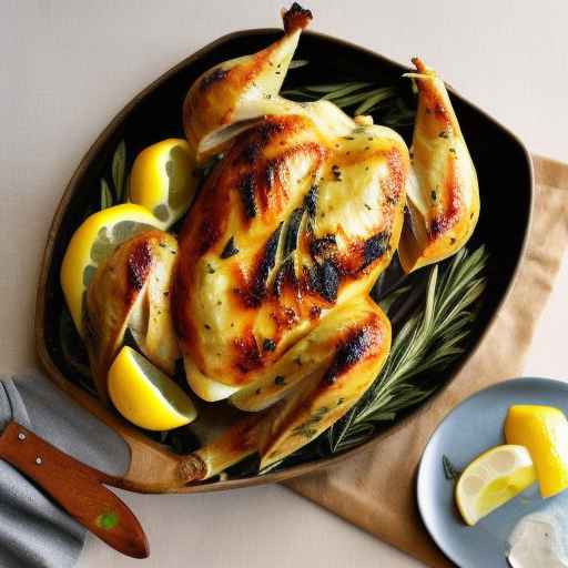 Жареная курица с лимоном и травами