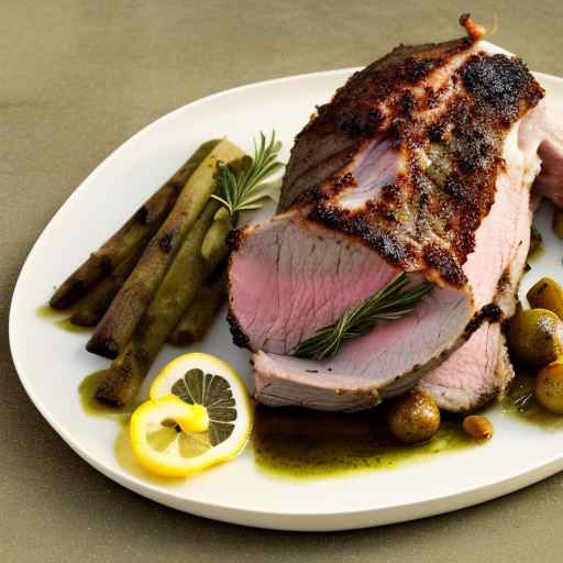 Жареная баранина с лимоном и травами
