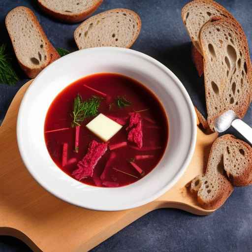 Литовский борщ с ржаным хлебом