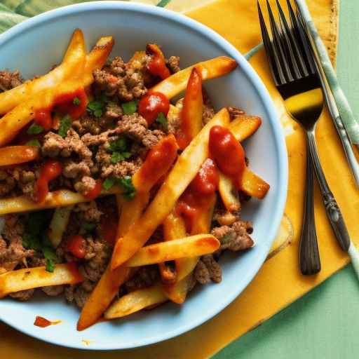 Картофель фри с итальянской колбасой