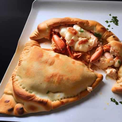 Кальцоне с омаром и моцареллой