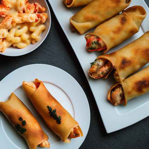 Яичные роллы с омаром и сыром