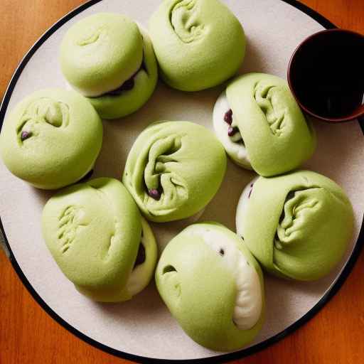Паровые булочки с красной фасолью Matcha