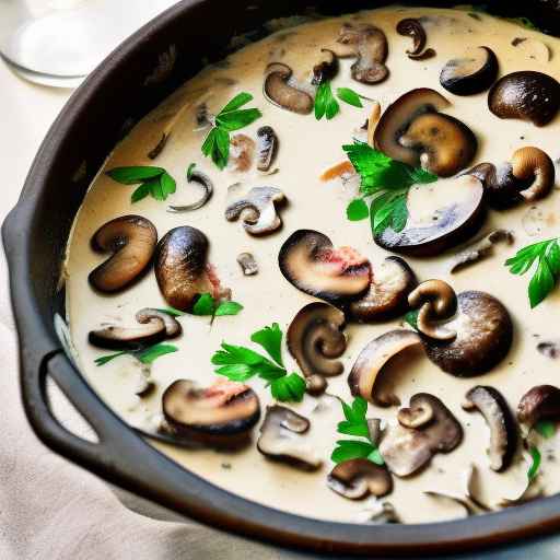 Мясо с грибами в сливочно-травяном соусе