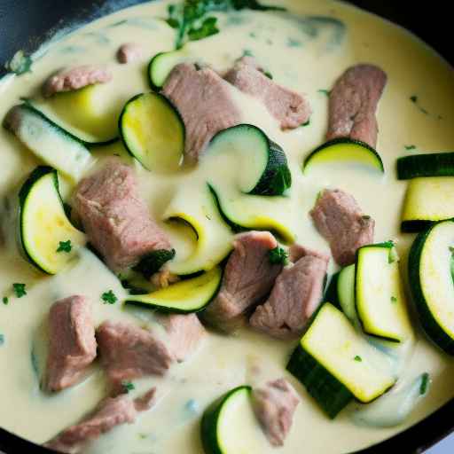 Мясо с цуккини в сливочном соусе