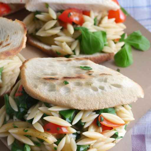 Сэндвичи с курицей и орзо из питы
