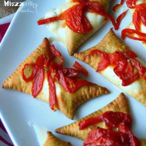 Кармашки с моцареллой и запеченным красным перцем
