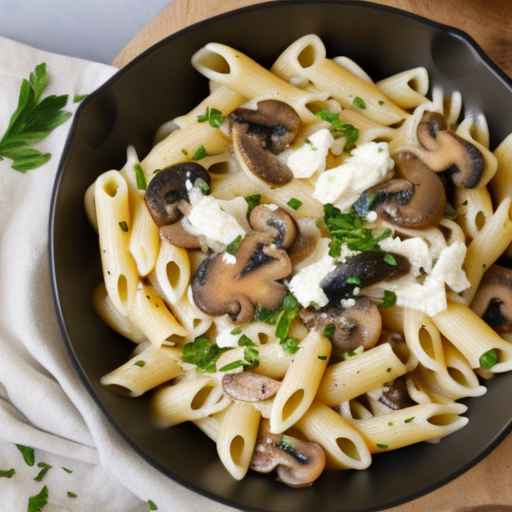 Паста с грибами и козьим сыром
