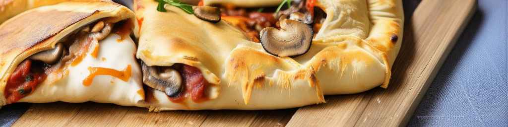 Кальцоне с грибами и моцареллой