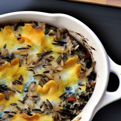 Запеканка с грибами и диким рисом