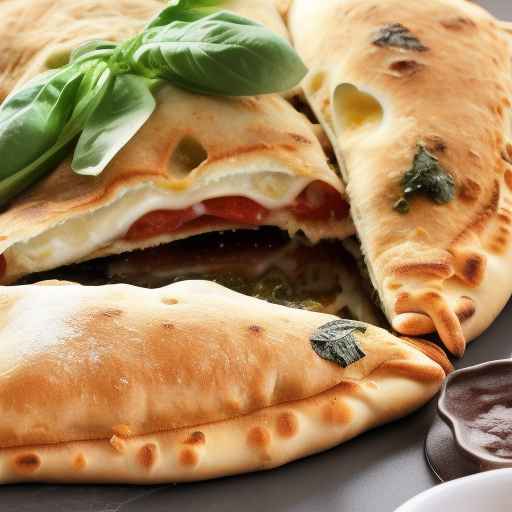Кальцоне с оливками и моцареллой