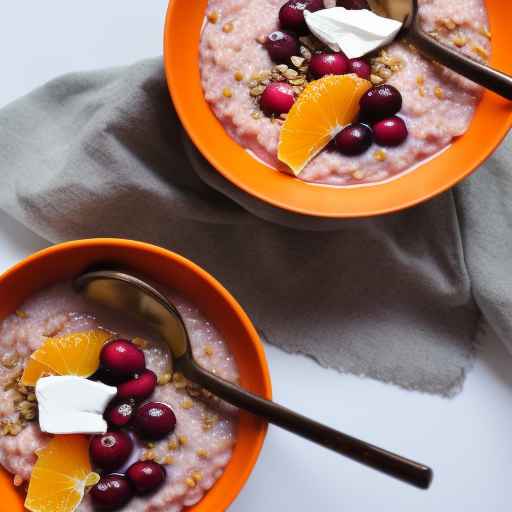 Каша из апельсинов и клюквы с гречкой