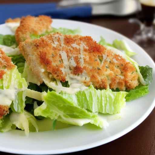 Салат "Цезарь" из курицы с пармезановой корочкой