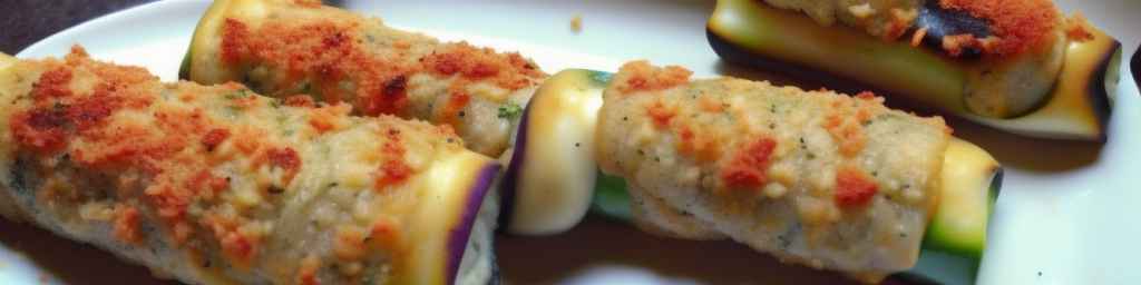Роллы с курицей и баклажанами с пармезаном