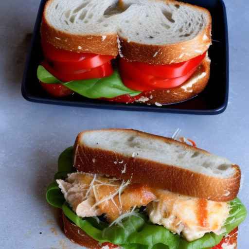 Сэндвичи с курицей в пармезане и запеченным красным перцем