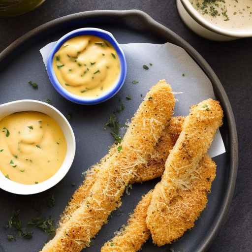 Куриные полоски с пармезаном и медово-горчичным соусом