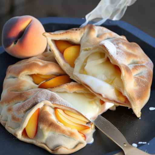 Кальцоне с персиками и бри