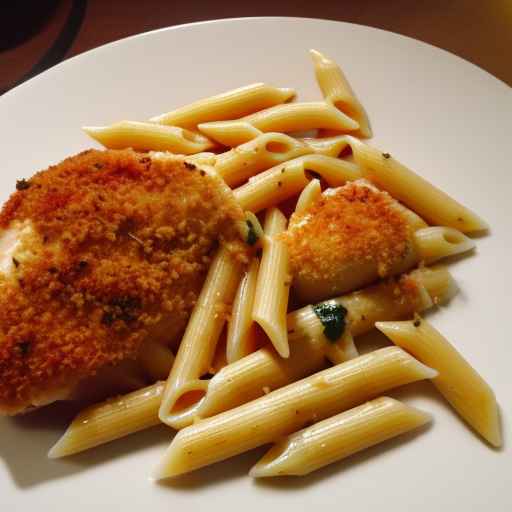 Пенне Роза с курицей с пармезановой корочкой