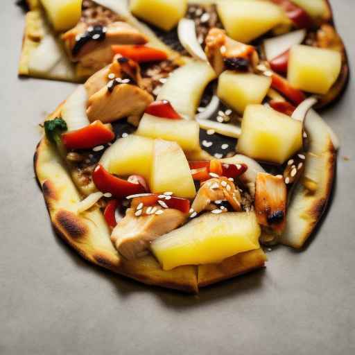 Пицца с ананасами и курицей терияки