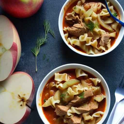 Гуляш из свинины и яблок с капустой