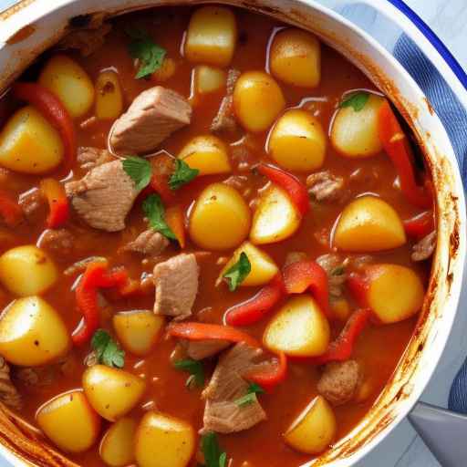 Гуляш из свинины и болгарского перца с картофелем