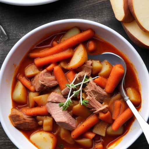Гуляш из свинины с картофелем и морковью