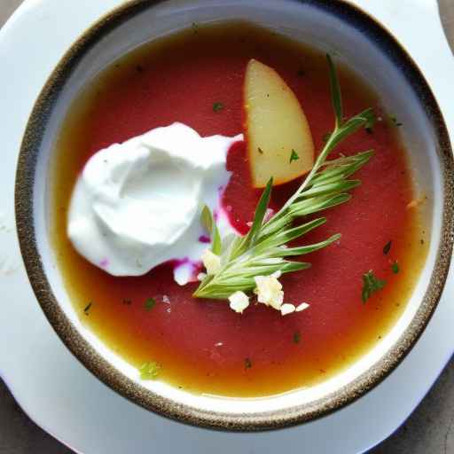 Борщ из картофеля и тмина с крем-фрешем