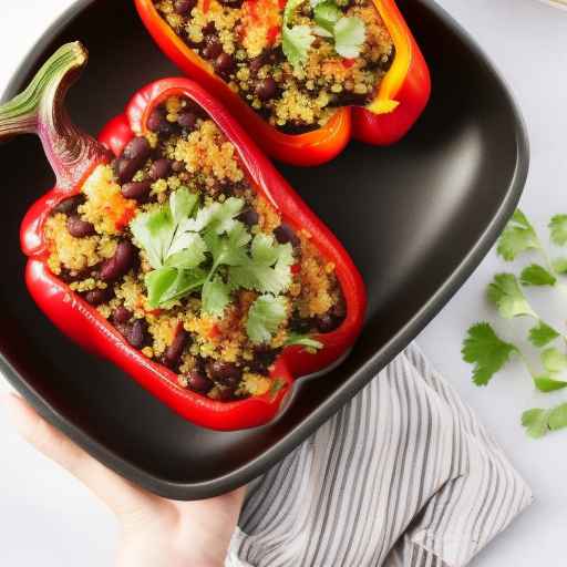 Фаршированные перцы с киноа и черной фасолью