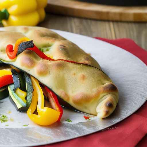 Кальцоне из рататуя с баклажанами, цуккини и перцем