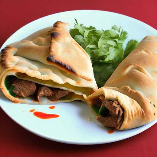 Кальцоне из говядины с красным карри