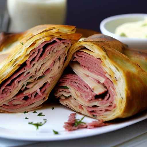 Кальцоне Рубен с солониной и квашеной капустой