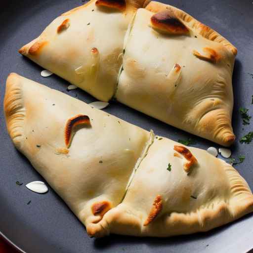 Кальцоне с жареным чесноком и курицей